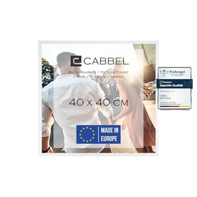 Afbeelding van Cabbel Set van 2 fotolijsten 15 x cm, Bruin, Stevige MDF houten lijst, Onbreekbaar plexiglas, Om op te hangen of staan, Ideaal voor foto&#039;s/plaatjes/collages (wit, 40x40cm / 1x)