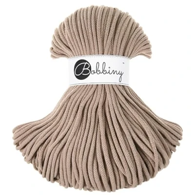 Afbeelding van Bobbiny Gevlochten macramétouw 100% gerecycled katoen, 5 mm, 50 m, zand