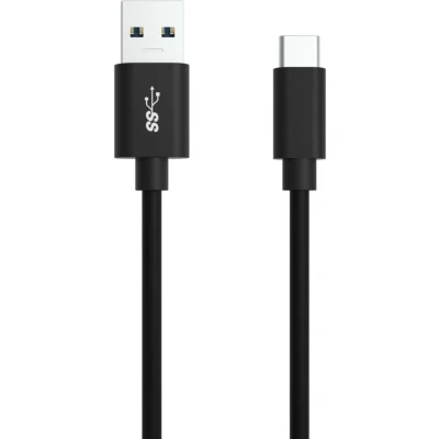 Afbeelding van Ansmann USB kabel 3.2 Gen1 (USB 3.0 / 3.1 Gen1) A stekker, C Stekker 2.00 m Zwart Aluminium TPE mantel, past op beide manieren