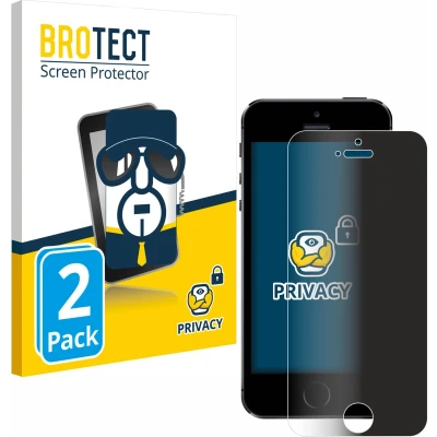 Afbeelding van BROTECT Anti spionnetje privacyfolie Beschermfolie tegen Blauw licht (2 Stuk, Apple iPhone 5s), Smartphone beschermfolie,