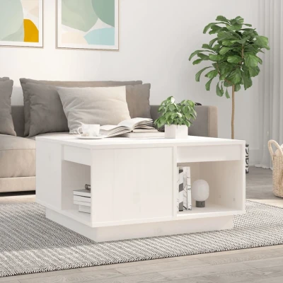 Afbeelding van Salontafel 60x61x32,5 cm massief grenenhout wit