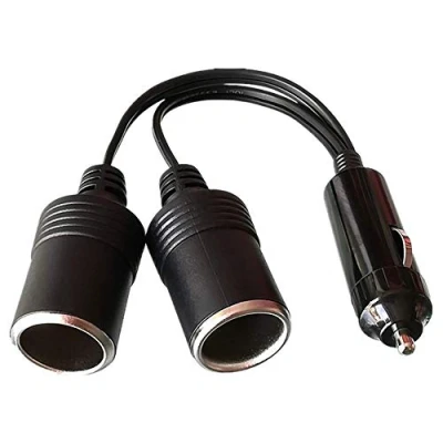 Afbeelding van GTIWUNG 1 tot 2 sigarettenaanstekers, verlengkabel, auto sigarettenaansteker, stekker op bus, DC 12 V, 24 adaptersplitter splitter met ledlampen, mannelijke zekering
