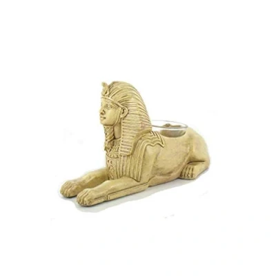 Afbeelding van Egyptische Sfinx Kaarshouder Beeldje Binnendecoratie Egypte Oude Buste Brons Origineel Cadeau Idee Decoratie van Gizeh