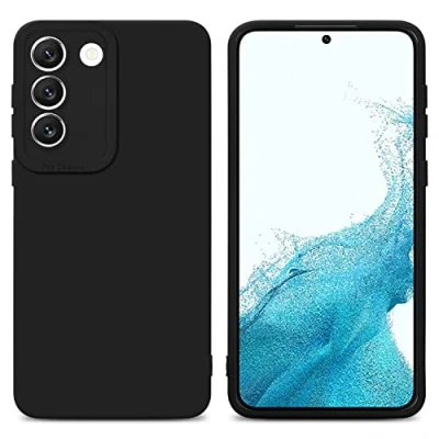 Afbeelding van Cadorabo Hoesje geschikt voor Samsung Galaxy S22 in Fluid ZWART Beschermhoes gemaakt van flexibel TPU silicone Cover Case