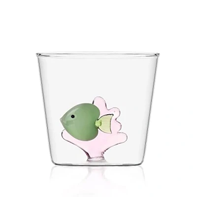 Afbeelding van Ichendorf Milano Waterglas Green Fish Pink Seaweed Waterglazen