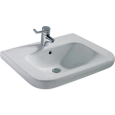 Afbeelding van Venlo Medical en Care Wastafel H19.5xD54.5cm 45cm 1 kraangat rechthoek Keramiek Wit