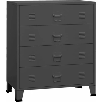 Afbeelding van vidaXL Ladekast industrieel 78x40x93 cm metaal antracietkleurig