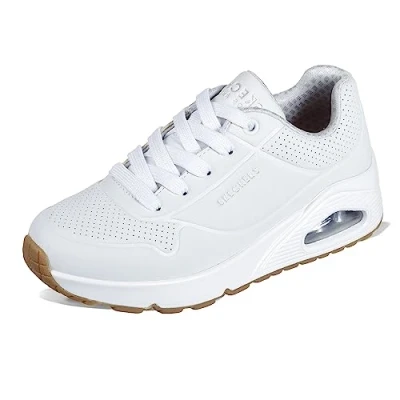 Image de Skechers Uno Stand On Air Garçon Basket,Sneaker Bordure Synthétique Blanche,32 EU