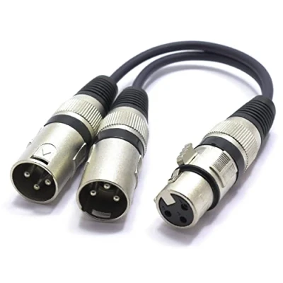 Afbeelding van VITALCO XLR vrouwelijk naar 2 x mannelijk 3 polige splitteradapter Y aansluiting dubbele stekker