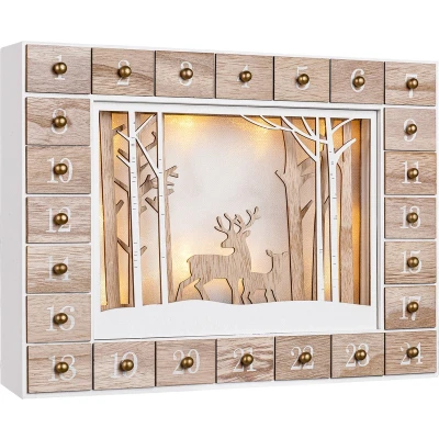 Afbeelding van Spielwerk Adventskalender Winterlandschap LED MDF