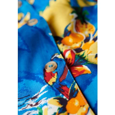 Afbeelding van Superdry Resort Overhemdblouse, Dames, Maat: 36, Blue dolphin ocean