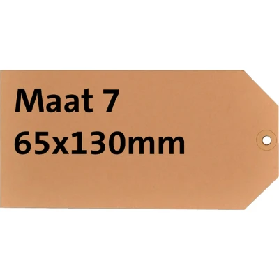 Afbeelding van Label karton nr7 200gr 65x130mm chamois 1000stuks