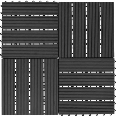 Afbeelding van Terrastegels 30x30 cm 1 m² HKC zwart 11 st