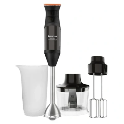 Afbeelding van Taurus Bapi 1200 Rocket Compleet staafmixer W, regelaar met 20 instelbare snelheden, turbo, roestvrijstalen messen, dubbele garde, maatbeker van 500 ml en hakmolen 350
