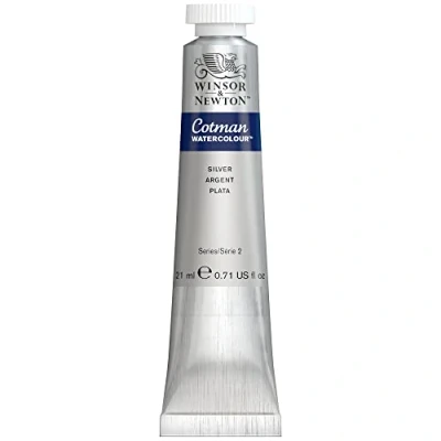 Afbeelding van Winsor &amp; Newton Metallic aquarelverf Studio Waterverf Cotman aquarel 617 zilver ROW, tube 8 ml