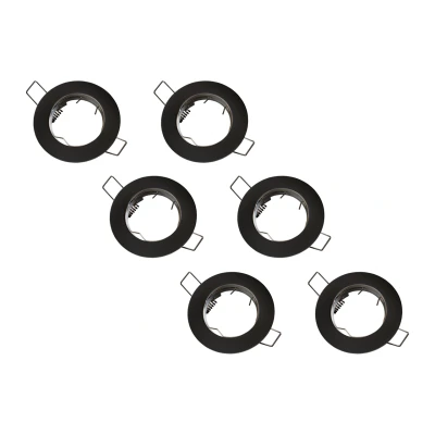 Afbeelding van Inbouwspot, Rond, Mat Zwart, 6 Pack GU5.3 / MR16 Fitting (12V) Standaard