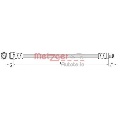 Afbeelding van METZGER 4110317 Remslang 606 MERCEDES BENZ: GL, ML Class