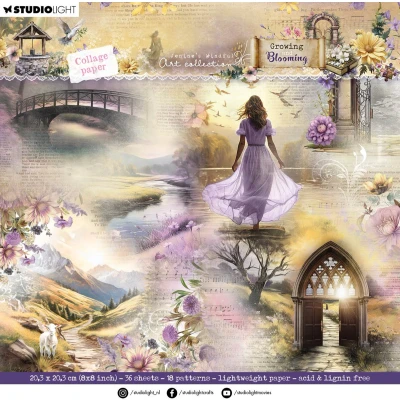 Afbeelding van Designer paper Pad Background Growing &amp; Blooming nr.320