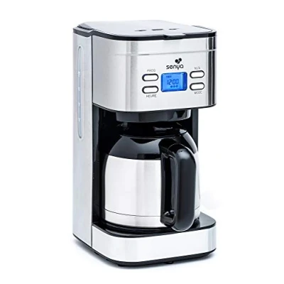 Afbeelding van Senya Inox Hot Coffee SYBF CM025 Elektrische koffiezetapparaat, programmeerbaar, roestvrijstalen thermokan, aroma keuzefunctie, warmhoudfunctie, 1,2 l, 800 W