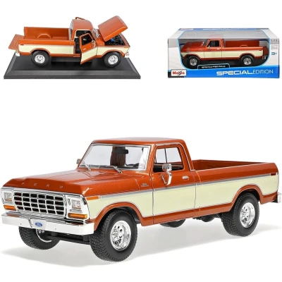 Afbeelding van Maisto Ford F150 Pick Up 1979, braun/crème 1:18 Auto