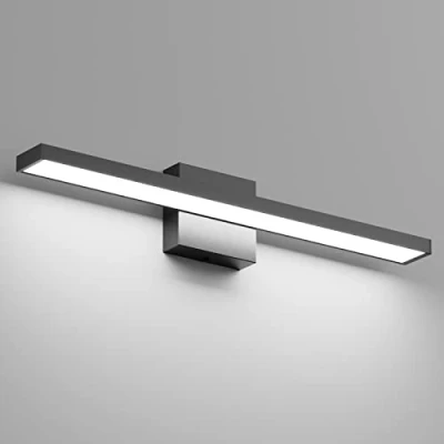 Afbeelding van Klighten Led badkamerspiegellamp, 60 cm, 20 W, 2000 lm, wandlamp, badkamerspiegel, IP44, moderne 6000 K, koudwit, 144 leds, 110 240 V, zwart