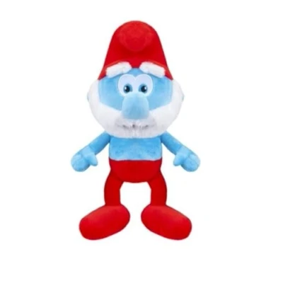 Afbeelding van Grupo Moya Pluche figuur De Smurfen 32 cm, vulling en buitenkant van 100% gerecycled materiaal, geschikt voor alle leeftijden (Smurf Papa)