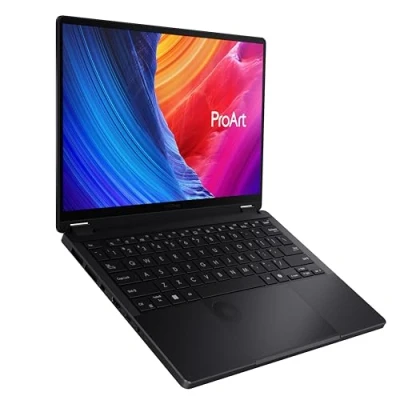 Afbeelding van ASUS ProArt PX13 OLED HN7306WV DRLX051W Draaibaar design AMD Ryzen AI 9 HX 370 / tot 5.1 GHz Win 11 Home GeForce RTX 4060 32 GB RAM 1 TB SSD NVMe 13.3&quot; aanraakscherm 2880 x 1800 (3K) Wi Fi 7, Bluetooth nano zwart