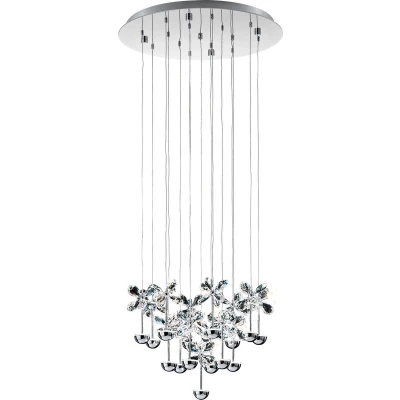 Afbeelding van EGLO Pianopoli hangende plafondverlichting Flexibele montage Chroom, Transparant Geïntegreerde led A,A+,A++