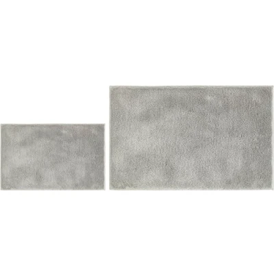 Afbeelding van andiamo Florida Set van 2 Antislip badmatten Zacht en pluizig wasbaar 40 x 60 cm + 100 Grijs
