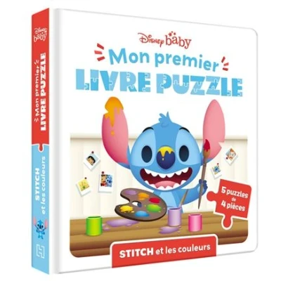 Image de DISNEY BABY Mon Premier livre puzzle 4 pièces Stitch et les couleurs