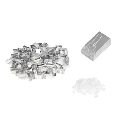 Image de DIGITUS Connecteur de réseau RJ 45 (M) blindé CAT 6 clair (pack 100)