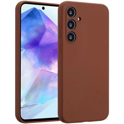 Afbeelding van Accezz Hoesje Geschikt voor Samsung Galaxy A55 Liquid Silicone Backcover New Tea Brown
