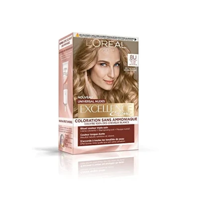 Afbeelding van L&#039;Oréal Paris Permanente haarverfset zonder ammoniak dekt 100% wit haar uitstekende crème universele nudes nuance: Lichtblond universeel (8)