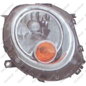 Afbeelding van PRASCO MN3084803 Koplampen rechts H4 geel voor rechtsrijdend verkeer Met elektromotor regelmotor LWR MINI: Hatchback, Convertible