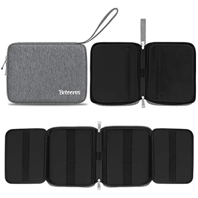 Afbeelding van Betoores Horlogebandopslag, nylon horlogeband organizer, houdt 20/40 horlogebandjes, waterdicht, opbergtas voor horlogeband, 20 Plaatsen Donkergrijs, Praktisch