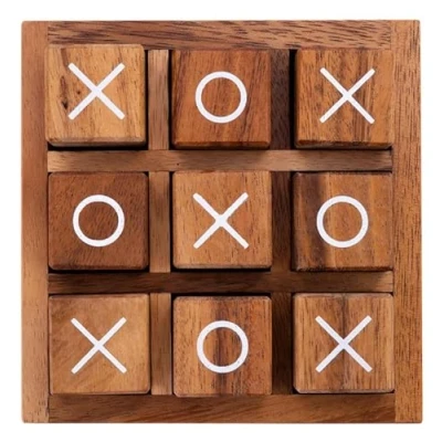 Afbeelding van Engelhart 350130 Houten morpioenspel Tic Tac Toe, XO game Logica en sfeer spel Traditioneel ecologisch gezelschapsspel