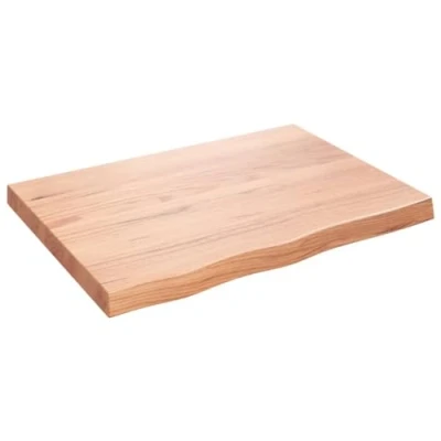 Afbeelding van vidaXL Wastafelblad 80x60x(2 6) cm behandeld massief hout lichtbruin