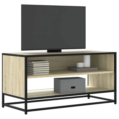 Afbeelding van Tv meubel 91x40x46 cm bewerkt hout metaal sonoma eikenkleurig
