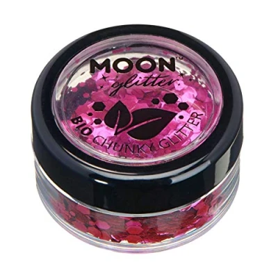 Afbeelding van Moon glitter Milieuvriendelijke biologisch afbreekbare 100% cosmetica voor gezicht, lichaam, nagels, haar en lippen, 3 g, roze