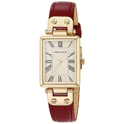 Afbeelding van ANNE KLEIN AK/3752 Dameshorloge met leren band, Rood Goud, Kwartsuurwerk