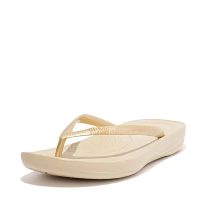 Afbeelding van Fitflop Iqushion Ergonomic Teenslippers, Dames, Maat: 40, Gold Kunststof