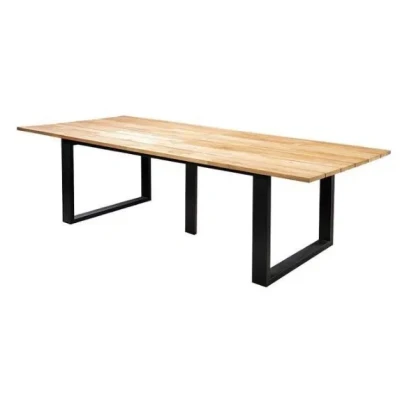 Afbeelding van Kaihou table 300x100cm. alu black/teak Yoi