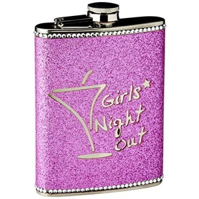 Afbeelding van Premier Housewares 0508075 roestvrijstalen heupfles Girls Night Out, 14 x 10 3 cm, roze