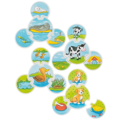 Afbeelding van Goki Houten Puzzel Spel Dieren, 28dlg.