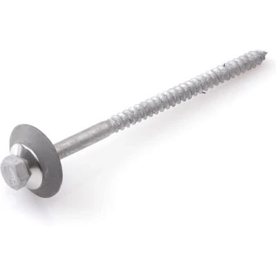 Afbeelding van golfplaatbouten inclusief 3 delige sluitschelp 7x110mm verzinkt DIN 571 (Per 100 stuks)