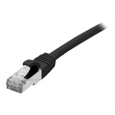 Image de deXlan Cordon de raccordement RJ 45 (M) pour 3 m SFTP, PiMF CAT 6a sans halogène, moulé, crochet noir