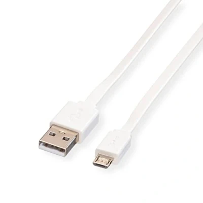 Afbeelding van ROLINE USB 2.0 Kabel, A Male Micro B Male, wit, 1 m