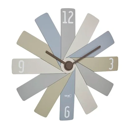 Afbeelding van TFA Dostmann 60.3020.30 Wandklok Kwarts 400 mm x 37 Bont Slepend uurwerk (geluidsloos)