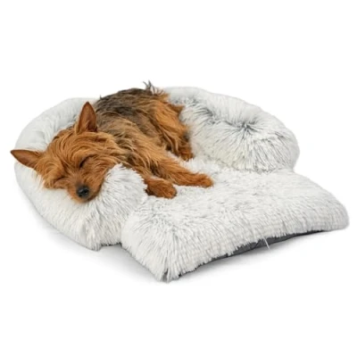 Afbeelding van Best Friends by Sheri Hondenkussen met rand, voor bench, wasbaar/afneembare hoes, mat grijs, S / 56 x 46 cm