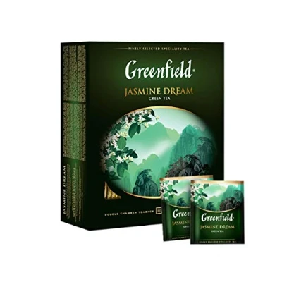 Afbeelding van GREENFIELD JASMINE DREAM groene thee met natuurlijke Chinese jasmijn, 100 theezakjes, 200 g